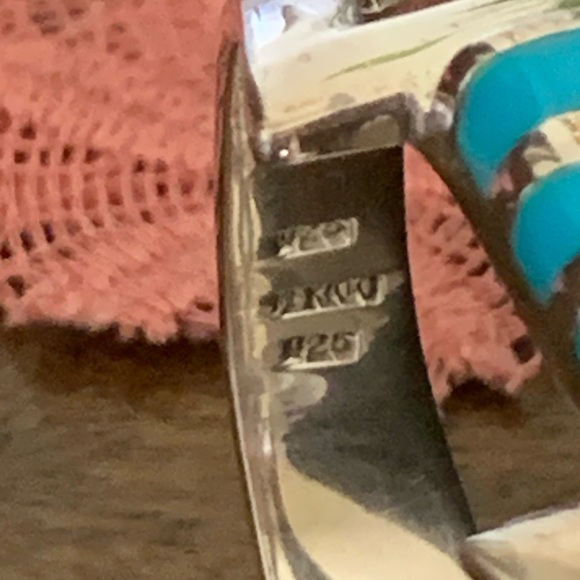 VINTAGE MEXICO TAXCO STERLING S.TURQUOISE BRACELET - Picture 12 of 12